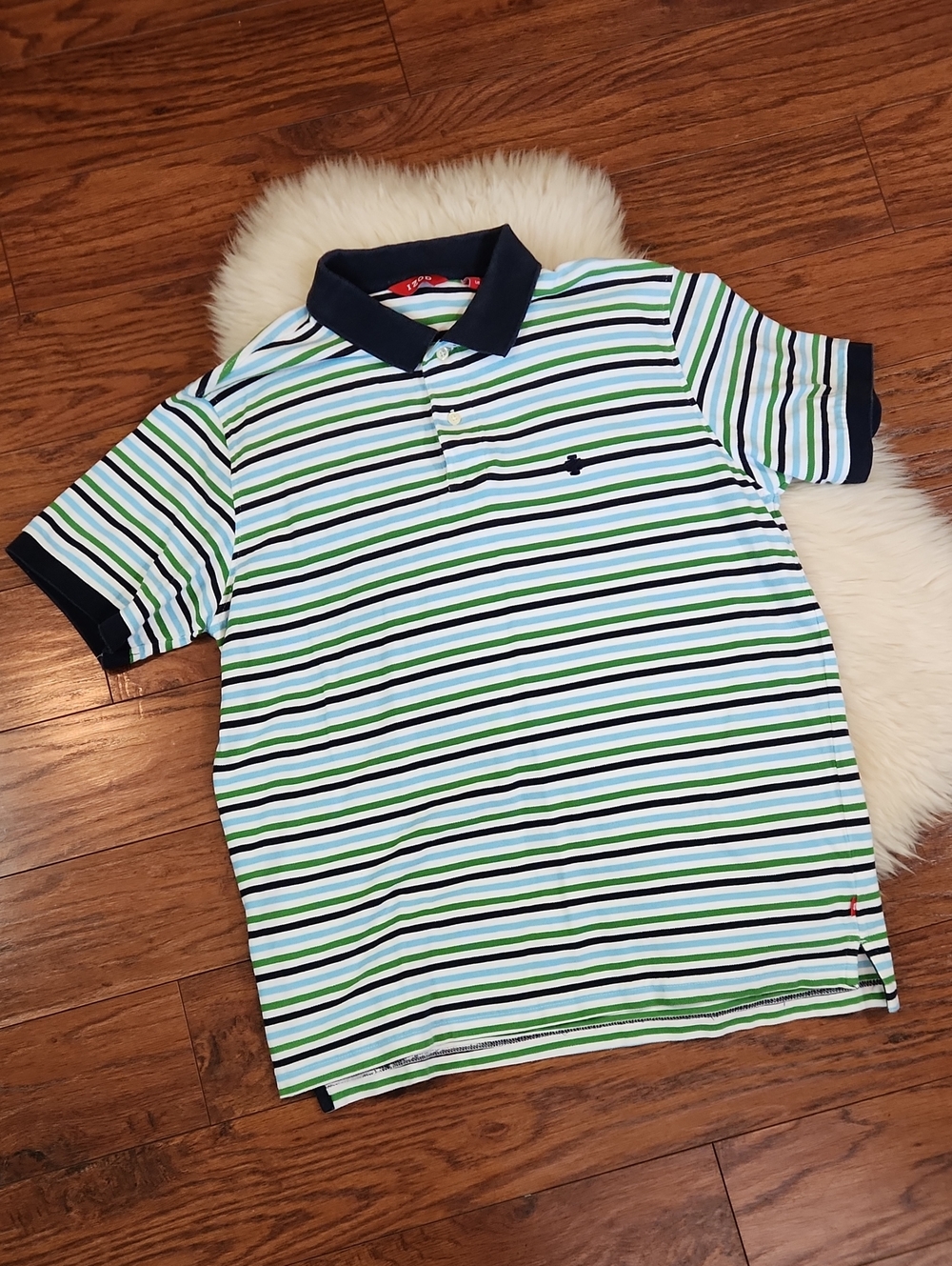 IZOD Mens Striped Collared Polo Shirt